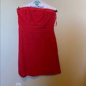 WHBM size 10 red strapless / spaghetti strap dress